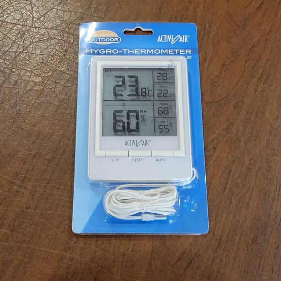 Active Air Hygro-Thermometer With MAX/MIN Display. New - Picture 1 of 9